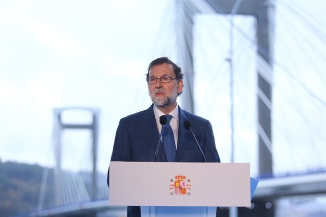 Fotografía de Mariano Rajoy presentando a ampliación do Ponte de Rande / Europa Press