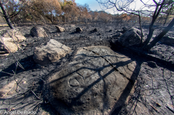 A Xunta defende que só un petróglifo foi danado polos incendios do pasado outubro
