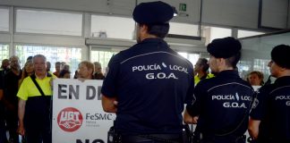 Protesta no Concello de Vigo dos traballadores da zona azul / Miguel Núñez