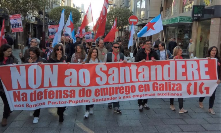 Xornada de mobilizacións en Vigo contra a “purga laboral” no Banco Santander
