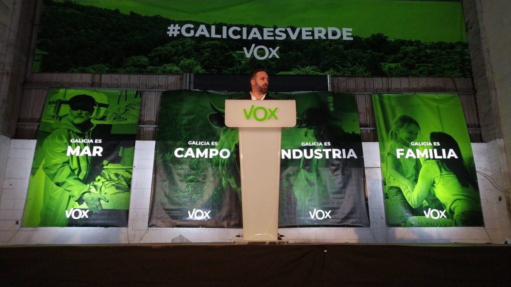 Santiago Abascal no arranque da campaña en Galicia | Foto @vox_es