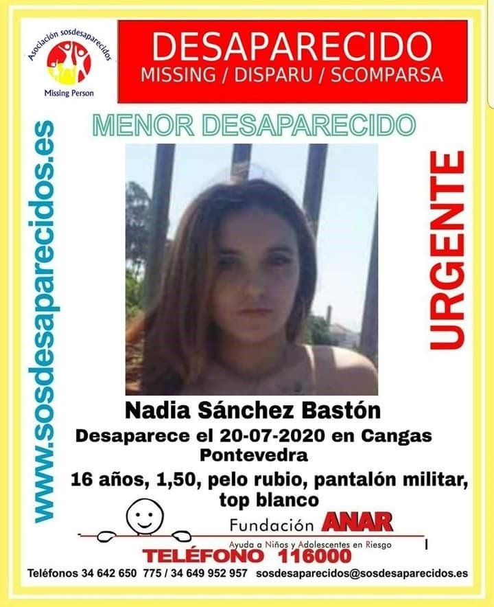 Buscan unha menor de 16 anos desaparecida desde o luns en Cangas