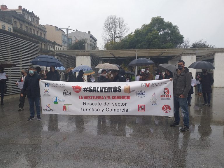 Hostaleiros e comerciantes de Vigo manifestaranse semanalmente para pedir o seu “rescate”