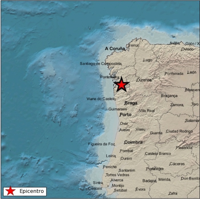 Terremoto de magnitude 2,4 con epicentro en Mondariz-Balneario