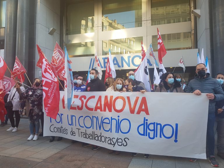 Empregados de Nova Pescanova piden un convenio “digno” nunha concentración en Vigo