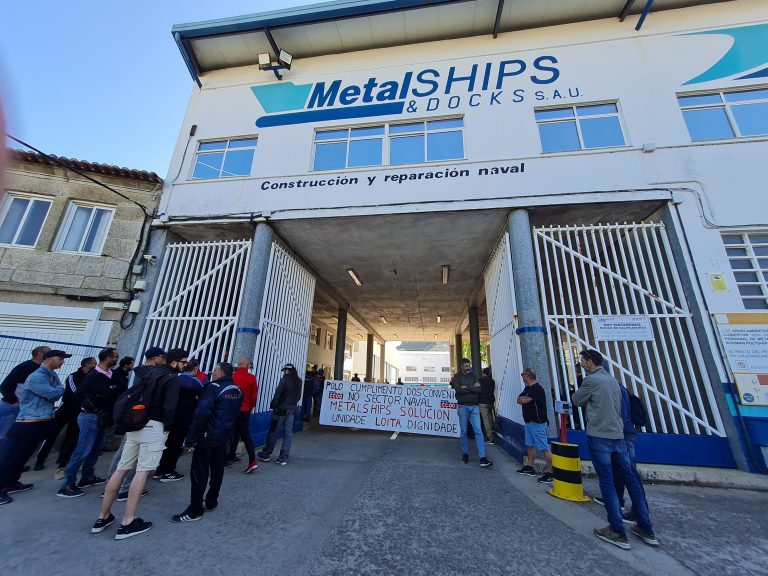 O persoal do estaleiro Metalships, en folga polo “bloqueo” do seu convenio