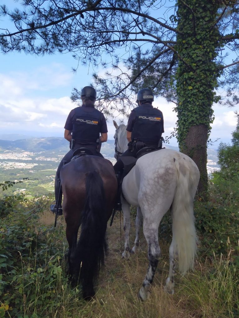 A Unidade de Cabalaría da Policía Nacional patrulla montes de Vigo dentro do plan de prevención de incendios