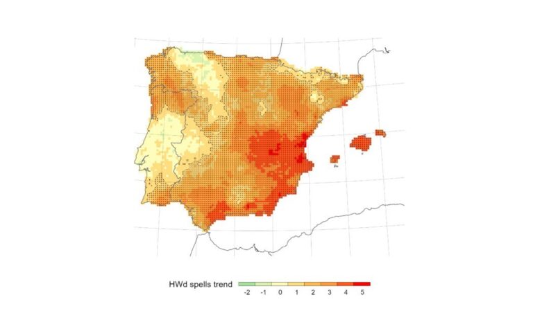 Alarmante estudo da UVigo: a extensión media das ondas de calor en España aumentou un 4 % por década desde 1950
