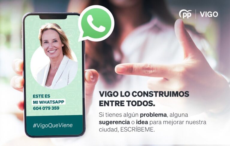 A candidata do PP á Alcaldía activa unha liña de WhatsApp para estar en “contacto directo” cos vigueses