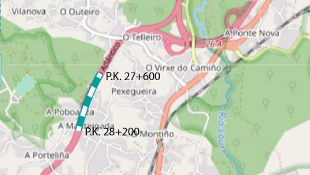 Afectacións ao tráfico na autovía A-55 tras o corte da calzada sentido Portugal