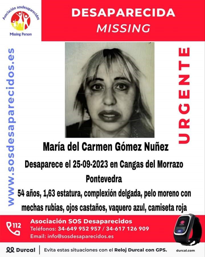 Buscan a unha muller de 54 anos desaparecida en Cangas desde o pasado luns