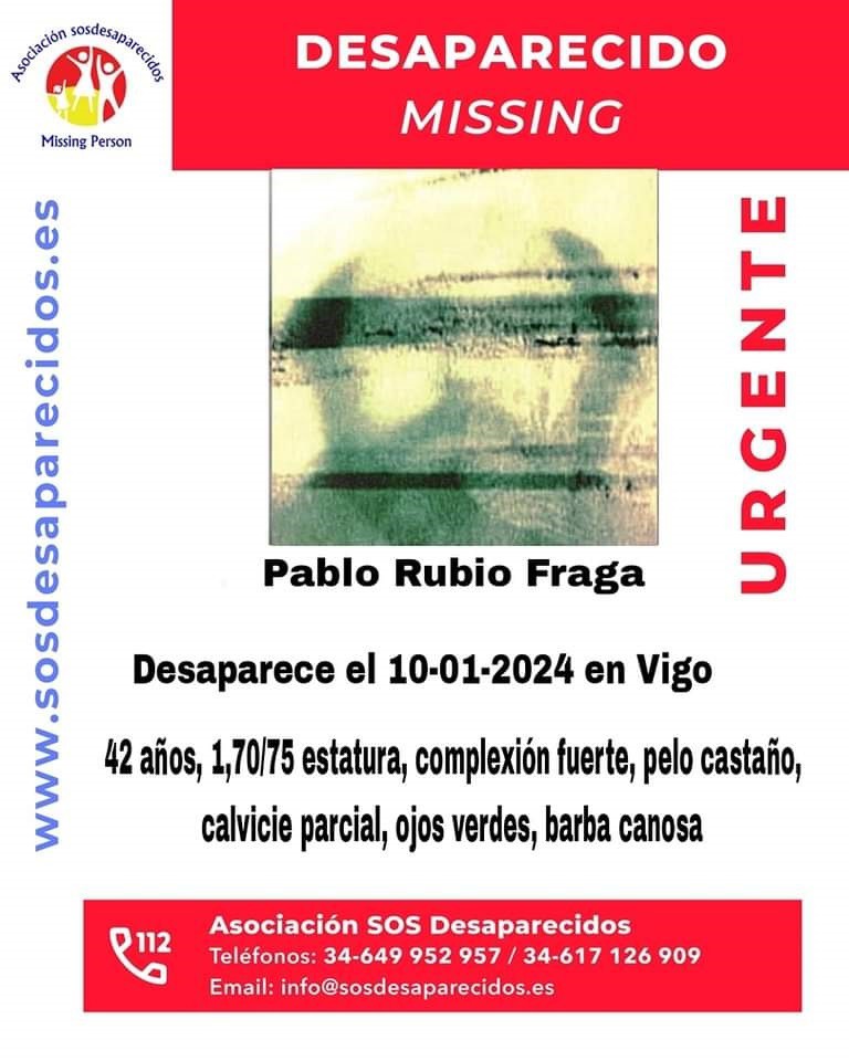 Buscan a un home desaparecido o pasado mércores en Vigo