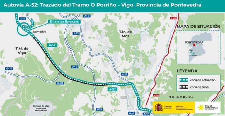 Abre a exposición pública o tramo da A-52 para conectar O Porriño e Vigo por 389 millóns