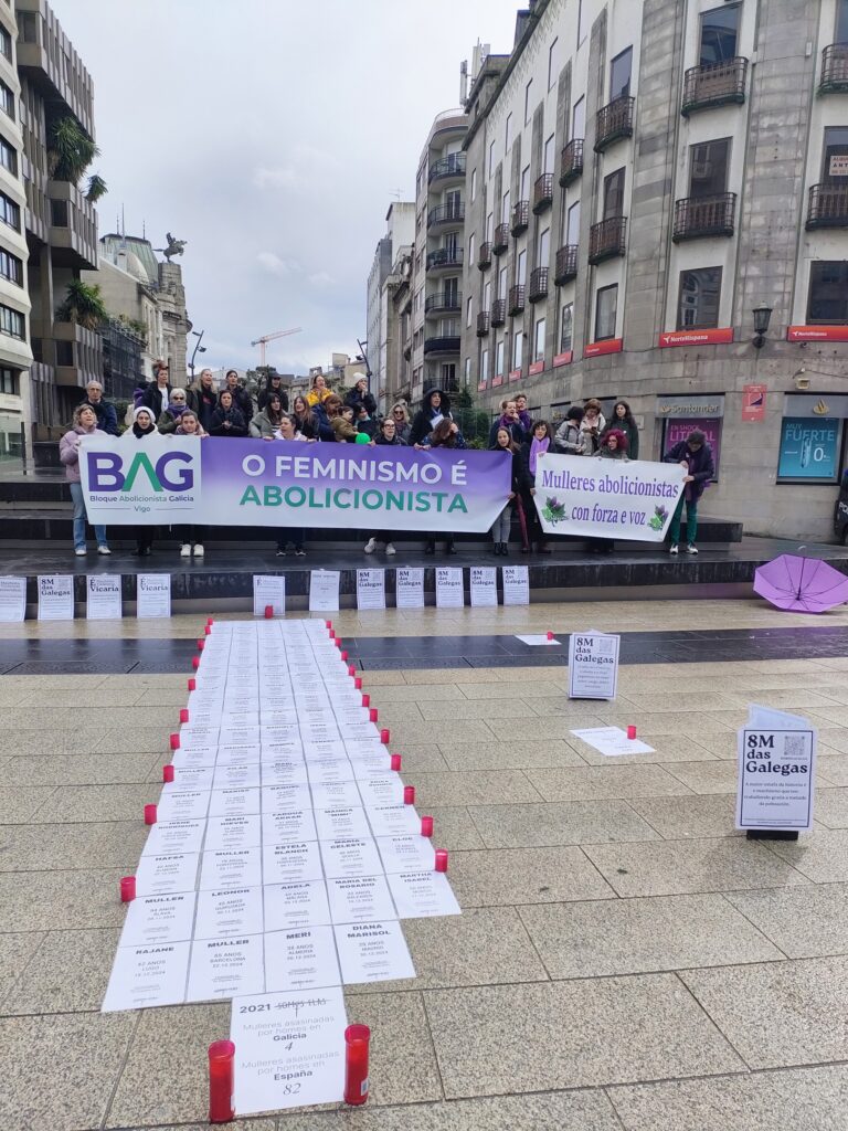 8M.- O bloque abolicionista clama en Vigo contra toda forma de explotación feminina: “Sen abolición non hai liberación”