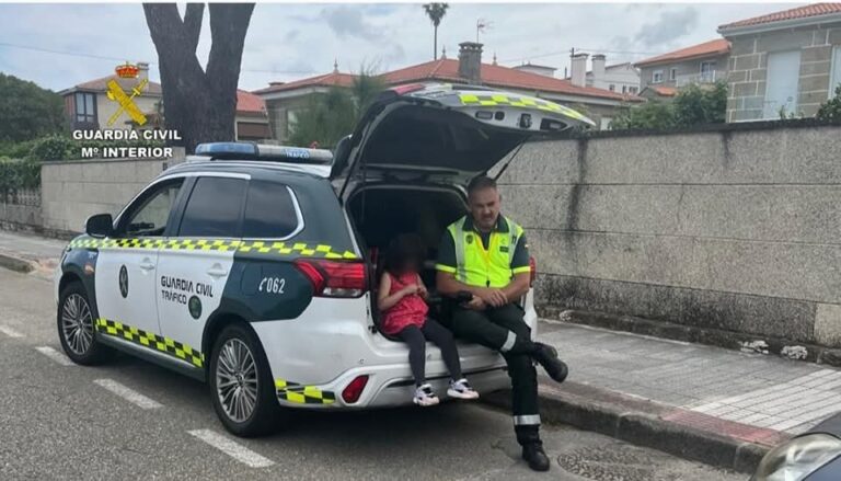 A Garda Civil atopa a unha menor deambulando soa por Nigrán