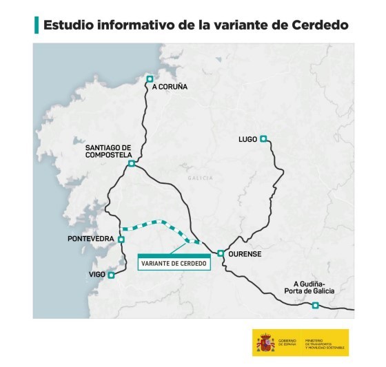 Novo paso no AVE Vigo-Madrid por Cerdedo: Transportes inicia o estudo informativo complementario para avaliar o seu impacto ambiental