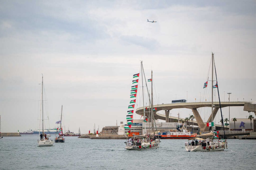 Imaxe da flotilla saindo de Sicilia | Foto Global Sumud Spain